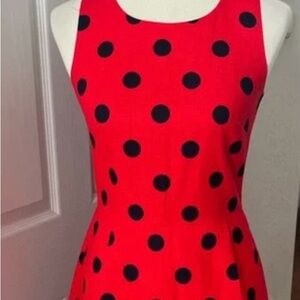 J Crew red polka dot dress